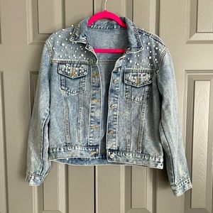 Adorable Denim/Jean Jacket with pearls